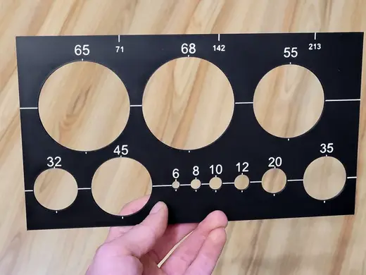 Tile stencil for holes