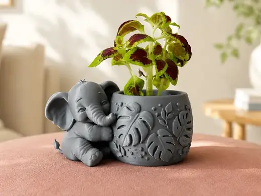 Cute Elephant Monstera Planter