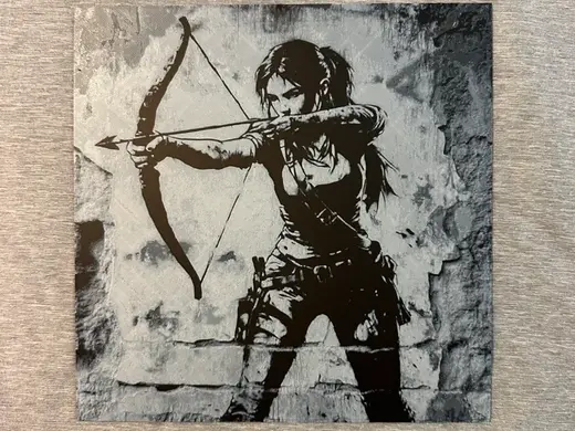 Banksy Inspired Lara Croft Hueforge