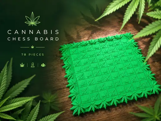 Cannabis Leaf Chess Board | 3D Printable Board