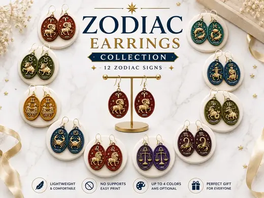 Zodiac Earrings Collection | 12 Zodiac Signs