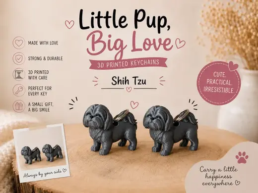 Cute Shih Tzu Keychain