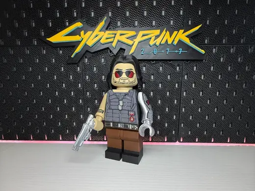 Johnny Silverhand Brick Figure (5:1 Scale)