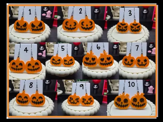 Jack-o'-Lantern Faces Earring Collection