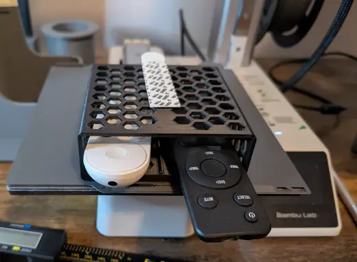Underdesk Remote Tray/Organizer (no screws)