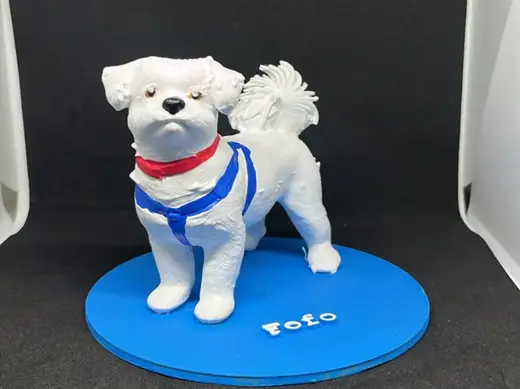 cachorro branco detalhado