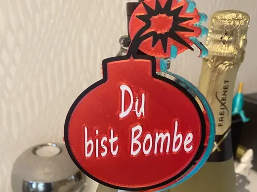 Flaschen Etikett "Du bist Bombe"