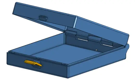Box 75x90x24mm with optional insert for 4 batteries 18650 - print in place - Safe storage