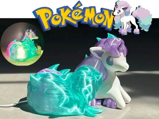 宝可梦伽勒尔小火马(Galarian Ponyta)夜灯,无需AMS