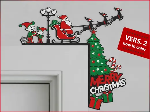 Merry Christmas Santa Door Corner | Color Version