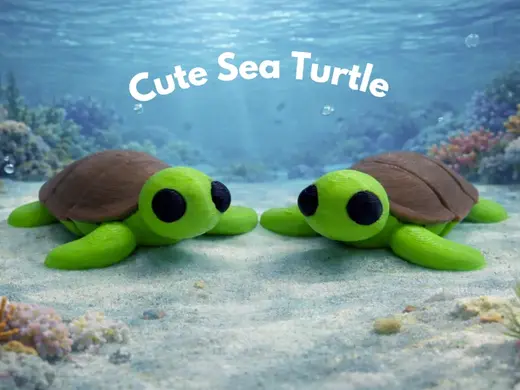 Cute Articulated Baby Sea Turtle Flexi Mini