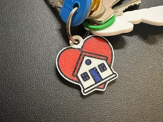 Heart & Home Keychain | AMS Multicolour 3mm e 2mm
