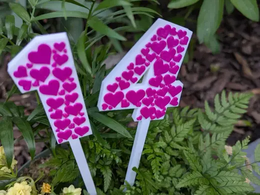 Caketopper / Blumenstecker Herzen zum Geburtstag