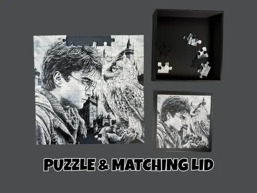 Harry Potter & Hedwig - Puzzle with Matching Lid