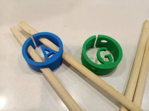Chopstick gripper / holder with optional letter