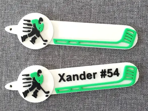 Customizable Hockey Keychain / Bag Tag (blank)