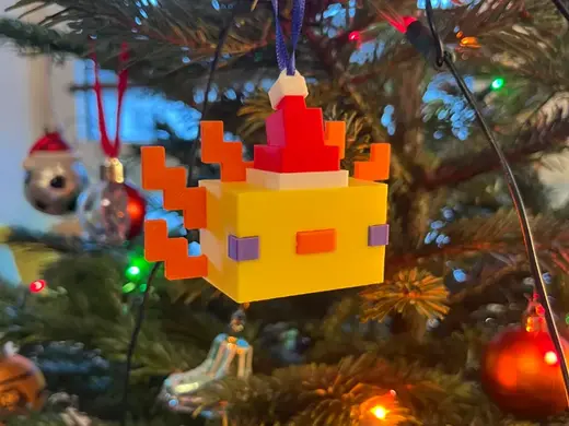 Minecraft Axolotl Christmas Ornament (No AMS)