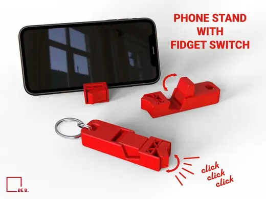 ClickStand Phone Stand and Fidget Clicker Keychain