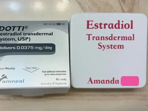 Estrogen Estradiol hormone replacement patch case