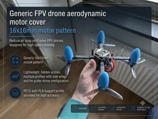 FPV Drone Aerodynamic Motor Cover - 16mm Pattern