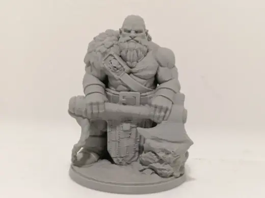 supportless mini of a dnd barbarian