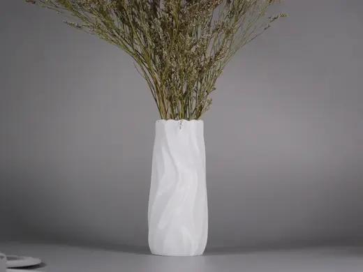 简约现代奶油白色陶瓷高级感花瓶水培鲜花插桌面装饰品花摆件客厅