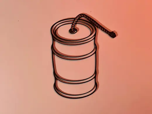 Art mural Line Art Beancan Grenade Rust
