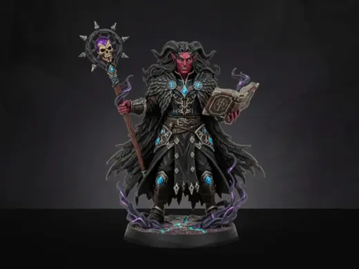 Miniatura D&D Tiefling - Mage / Necromancer 40mm