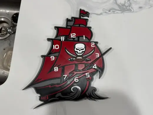 Tampa Bay Buccaneers Ship H2C Print Clock