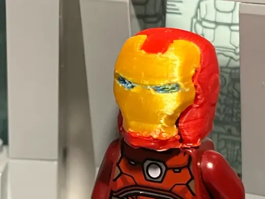 brick iron man helmet - opening visor