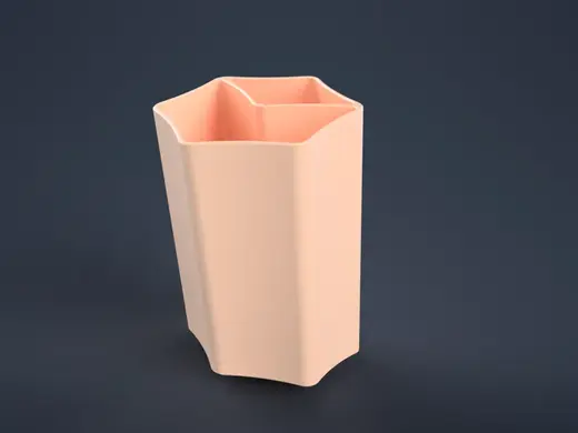Simple minimalist hexagonal pencil holder