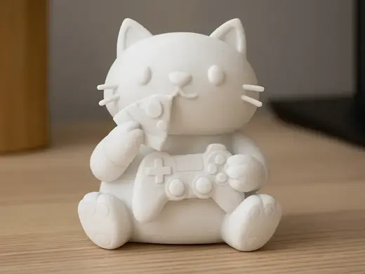 Gamer Cat Figurine