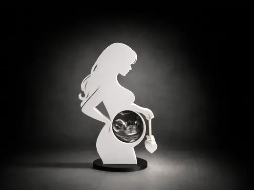 Schwangere Frau – 3D Druck Deko mit Fotoeinsatz