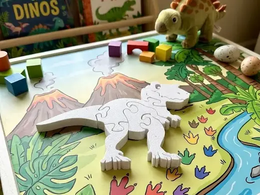Kit Puzzle T-Rex 3D per Bambini "Stampa e Gioca"