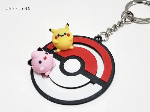 Pokeball Battle Fidget Keychain