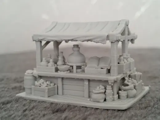 DnD alchemist market stall terrain prop