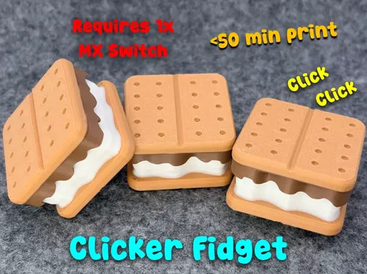 Chocolate Smores Clicker Fidget Toy (<50 mins)