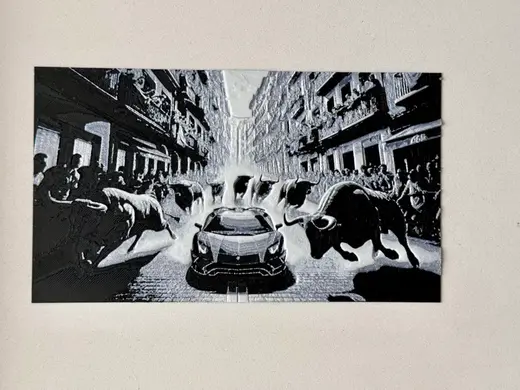 Lamborghini running with the bulls in Pamplona