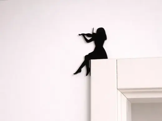 Violinist Silhouette Door Frame
