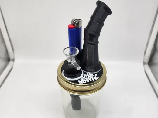 Mason Jar Water Hookah and Stem W/ Lighter Holder