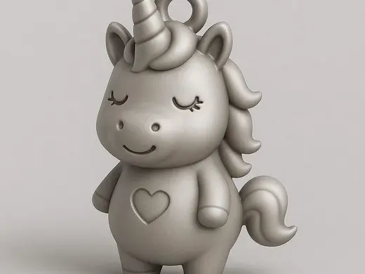 Unicorn necklace with heart