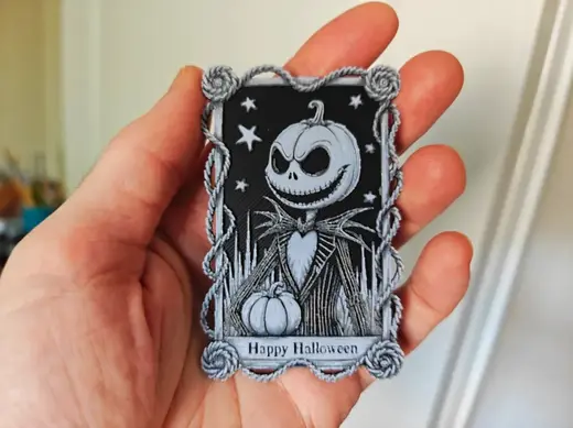 Micro Pumpkin Jack Skellington Halloween Card