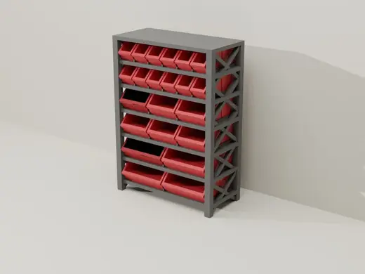 Miniature Garage Tray Cabinet, diorama, scale 1:18