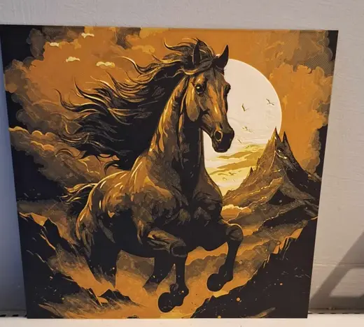 Sunset Horse - Hueforge 4 colours 20cm x 20cm