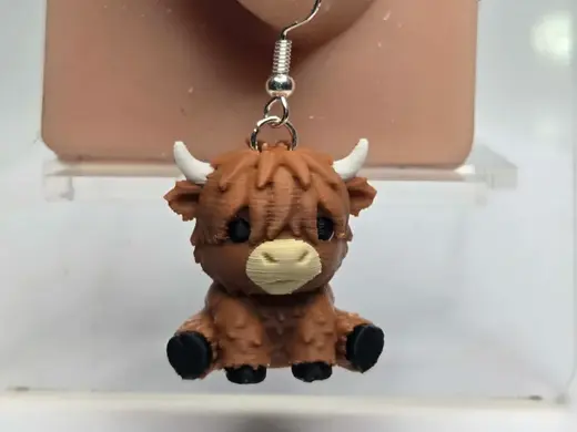 Highland Cow Hanger Earrings