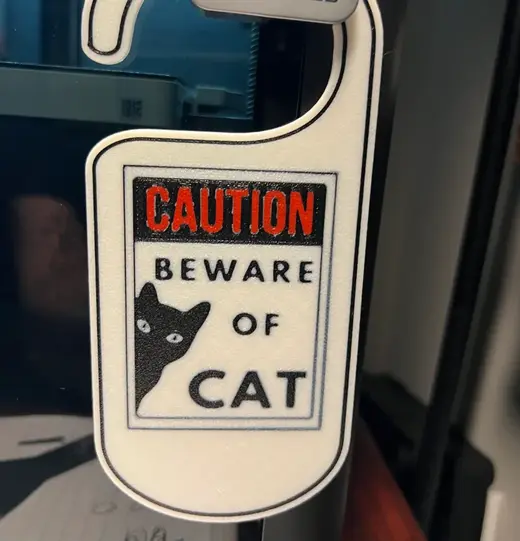 BEWARE OF CAT SIGN