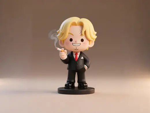 山治-海贼王-Q版动漫周边手办-儿童涂色玩具