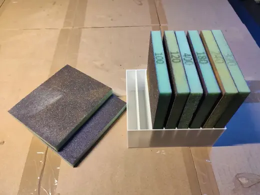 sandpaper sponge block organizer holder