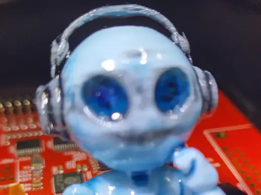 My Robot "Mini-Me" with head phones, creative mood