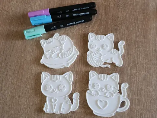 Color Your Own Cute Cat Set – 4 Printable Designs